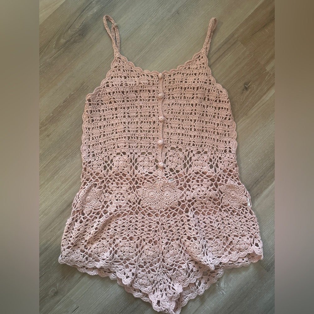 Somedays Lovin pink Crochet coverup